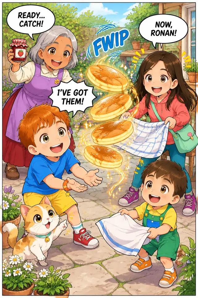 A page from the comic "The Great Pancake Rescue"