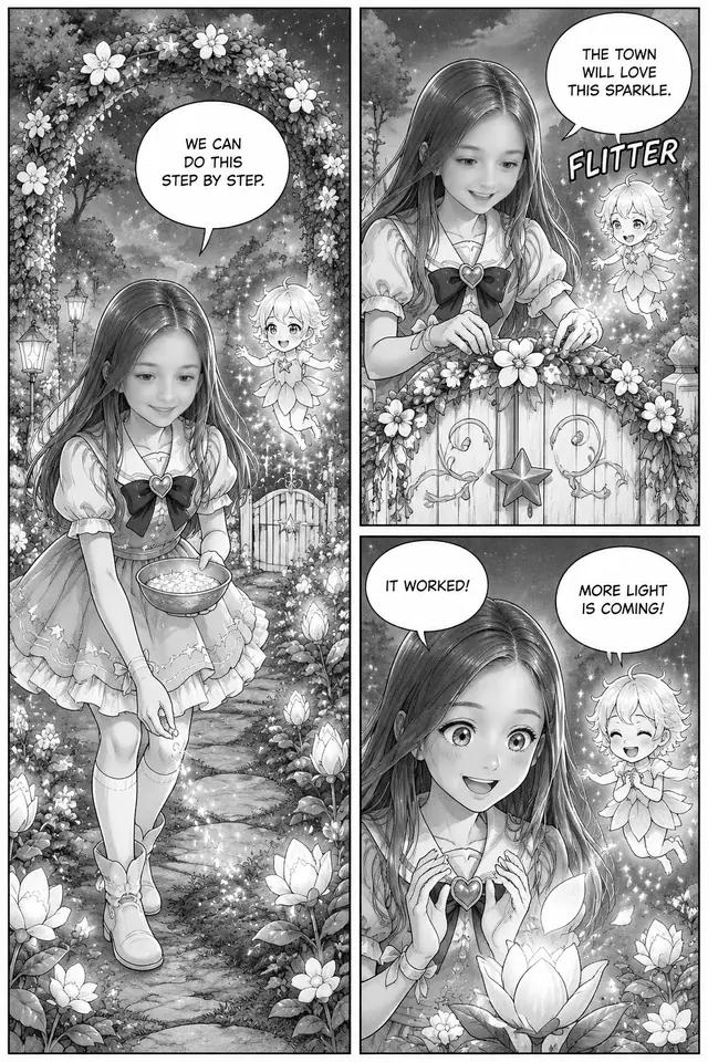 A page from the comic "Carly and the Starlight Garden"