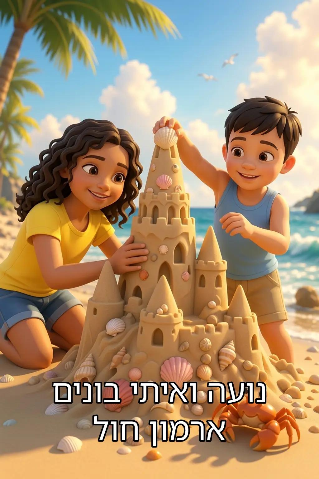 Cover of נועה ואיתי בונים ארמון חול