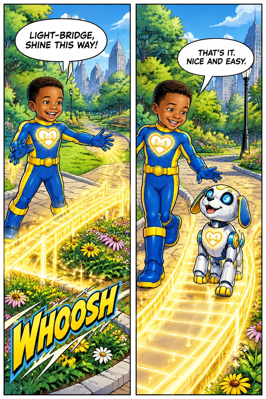 Page 3 of 10 of the comic "Captain Kindness and the Robot Puppy Quest": story page 2