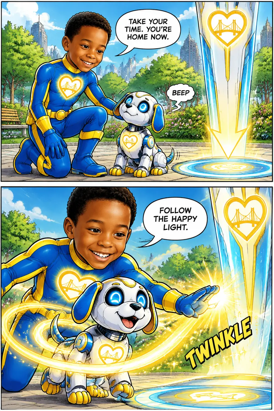 Page 6 of 10 of the comic "Captain Kindness and the Robot Puppy Quest": story page 5