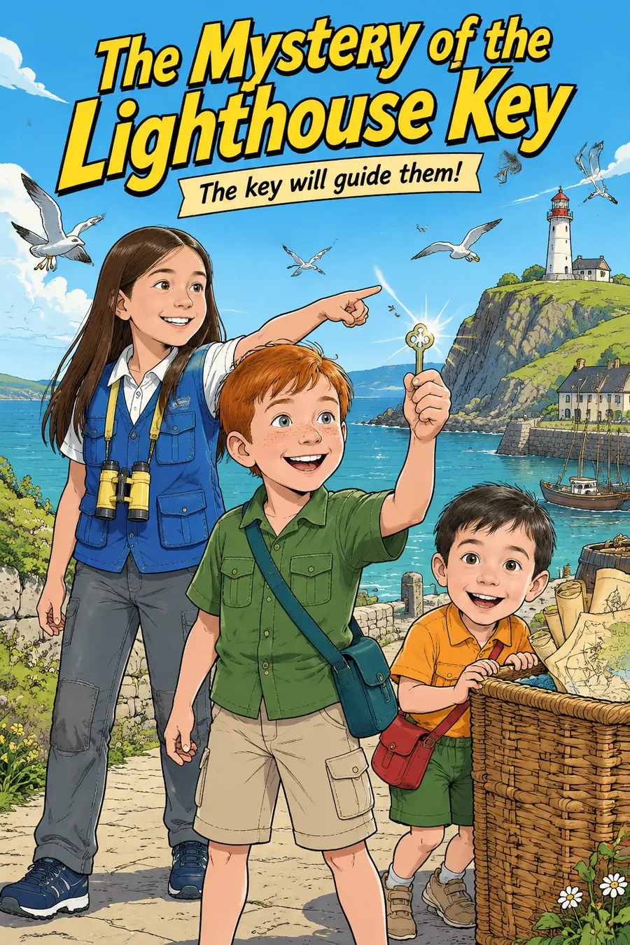Page 1 of 10: the cover of the comic "The Mystery of the Lighthouse Key"