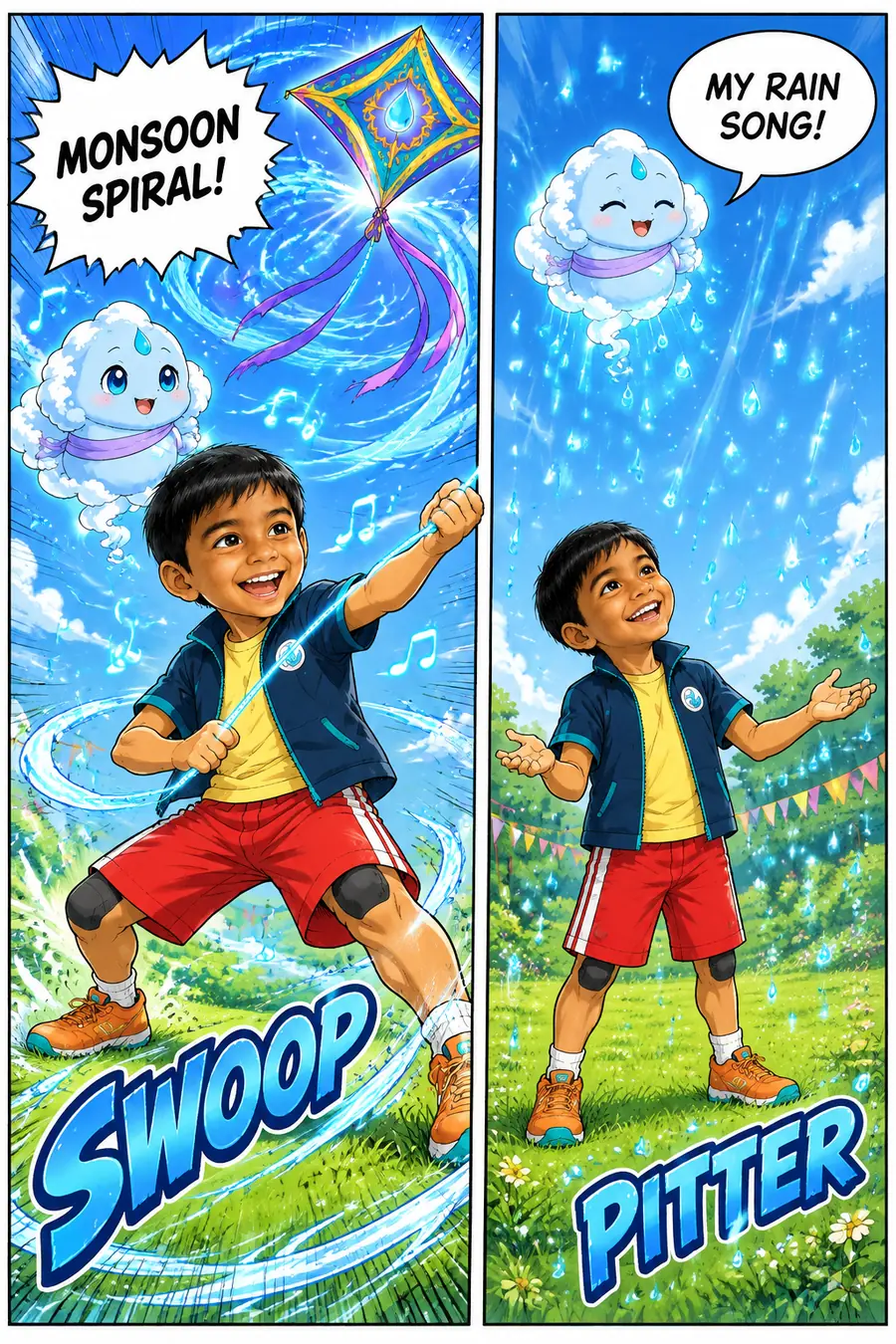 Page 11 of 18 of the comic "Arjun and the Monsoon Kite": story page 10