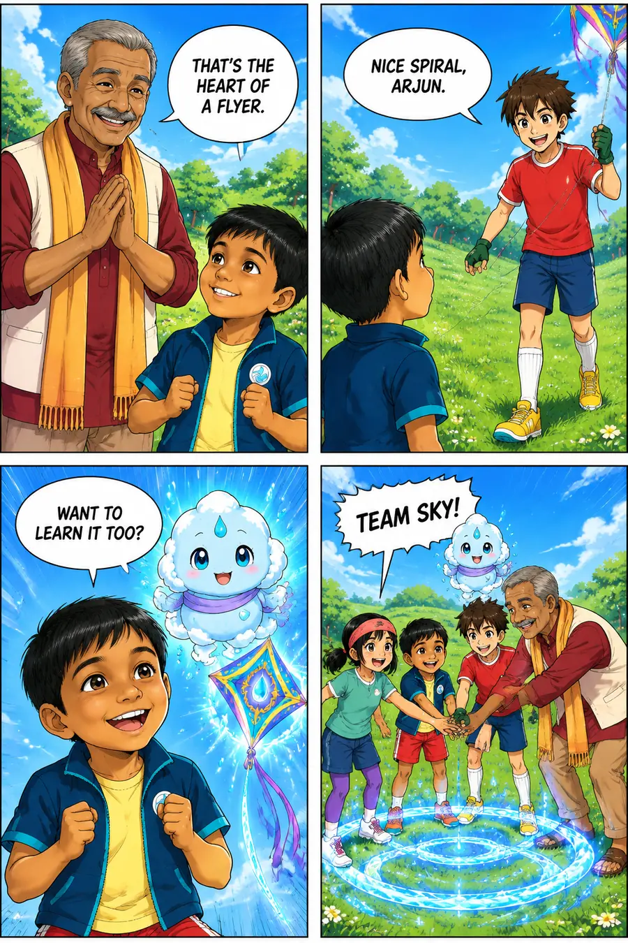 Page 12 of 18 of the comic "Arjun and the Monsoon Kite": story page 11