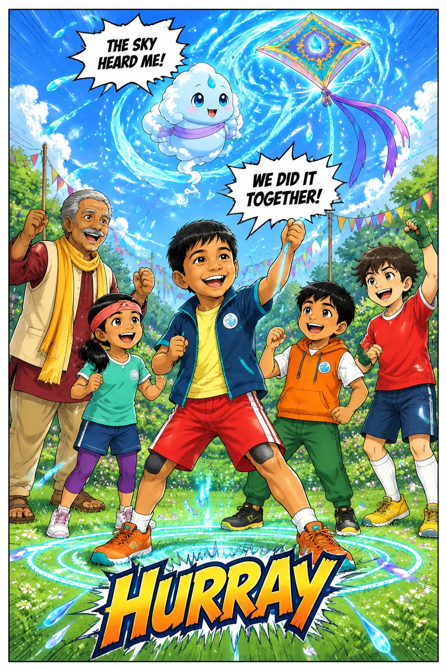 Page 13 of 18 of the comic "Arjun and the Monsoon Kite": story page 12