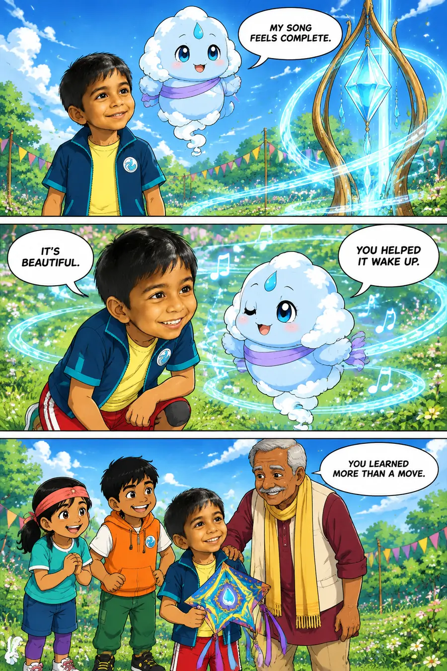 Page 14 of 18 of the comic "Arjun and the Monsoon Kite": story page 13