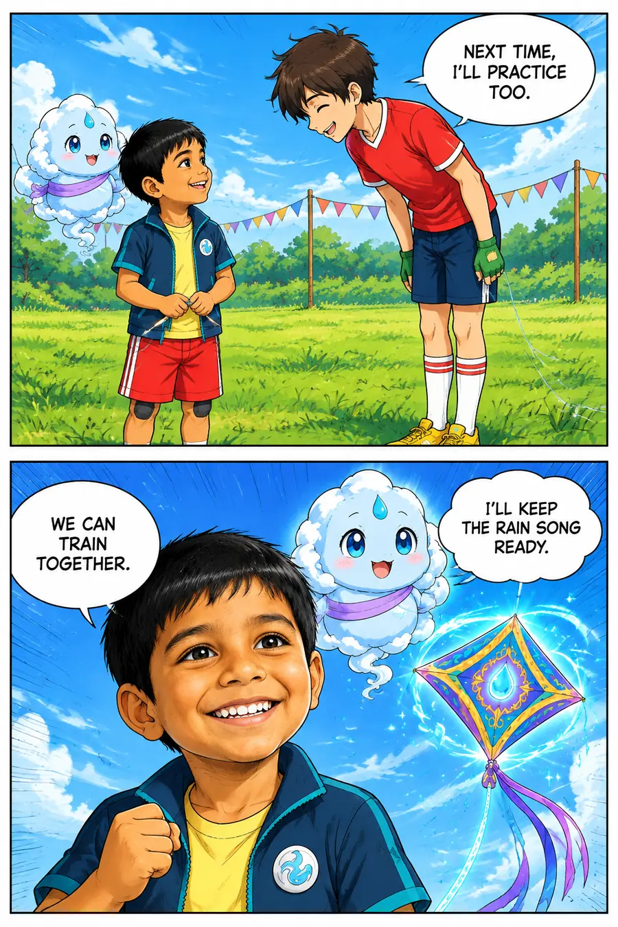 Page 15 of 18 of the comic "Arjun and the Monsoon Kite": story page 14