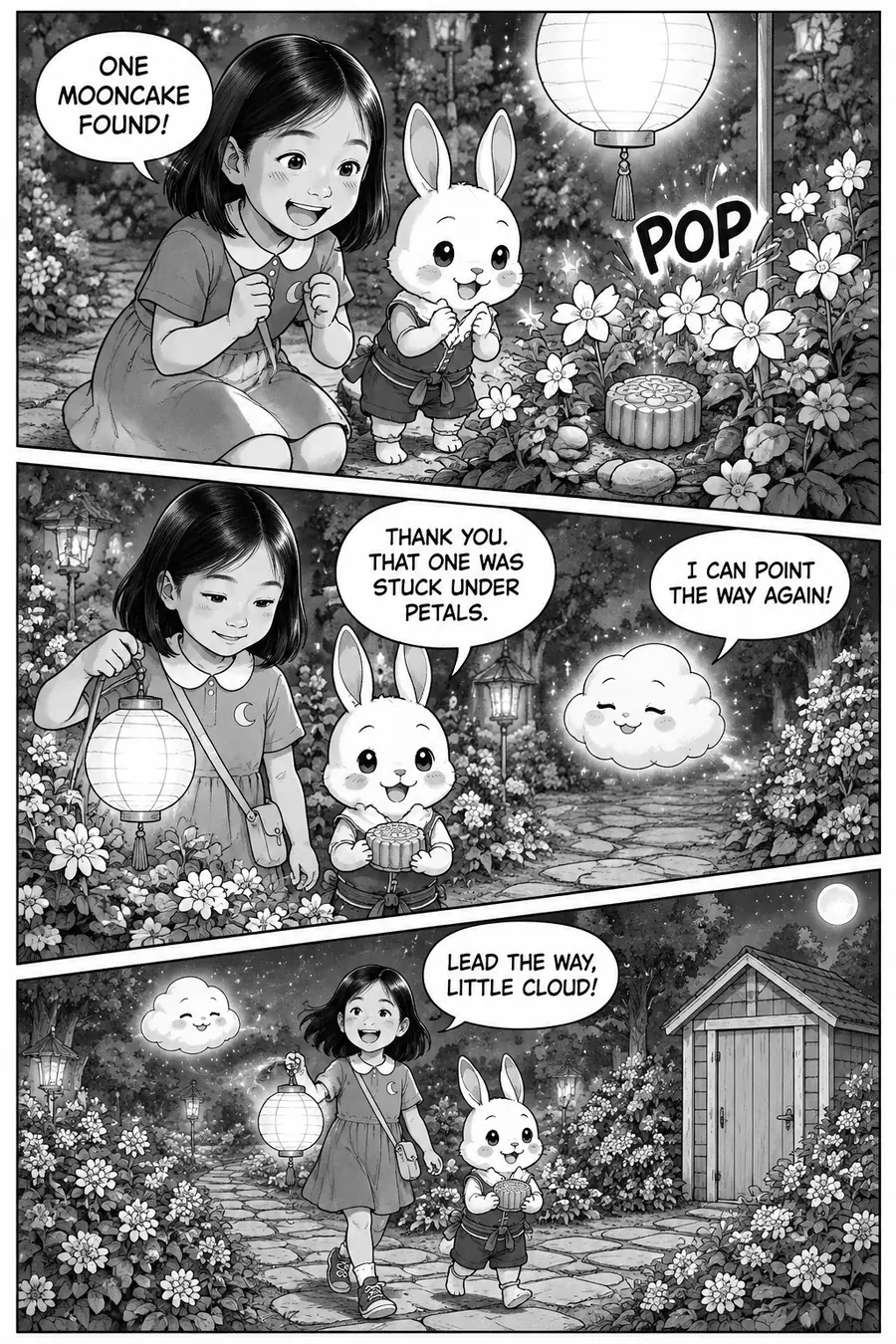 Page 4 of 10 of the comic "Xiaoyun and the Moon Rabbit": story page 3
