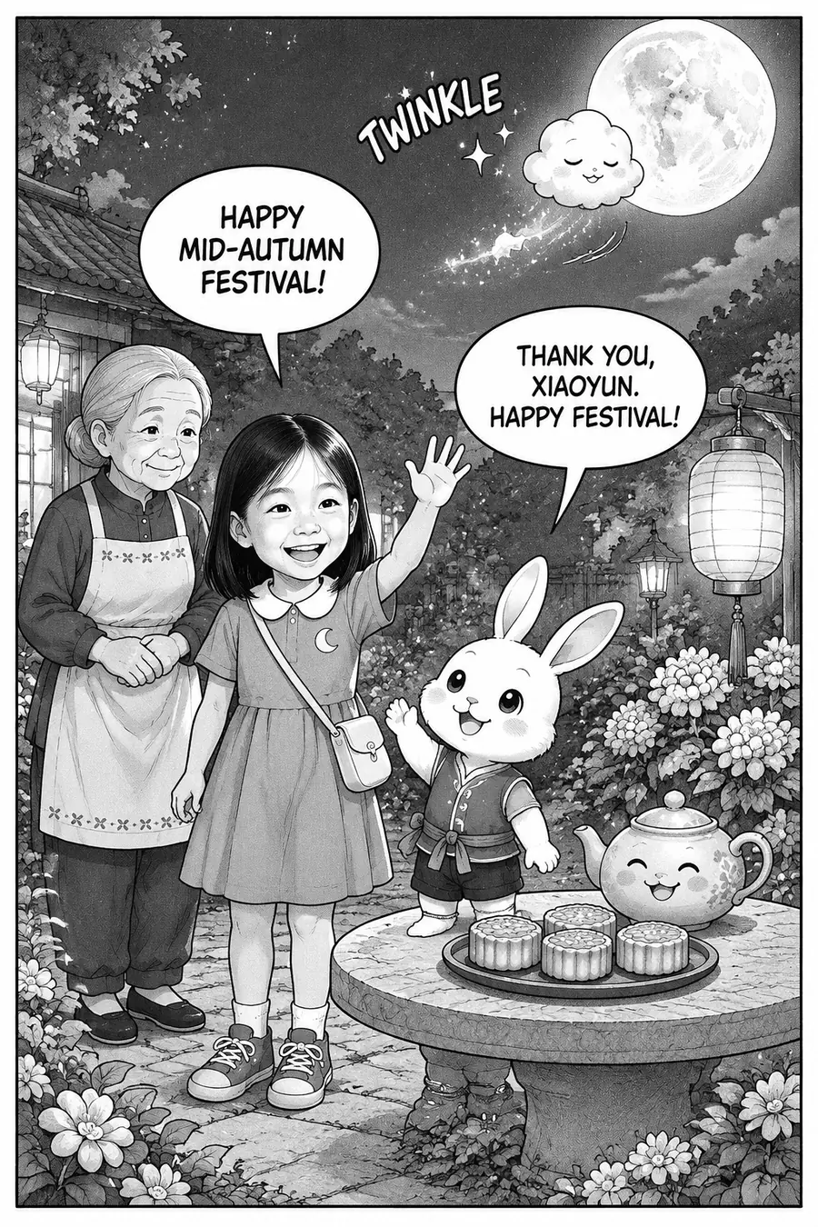Page 9 of 10 of the comic "Xiaoyun and the Moon Rabbit": story page 8