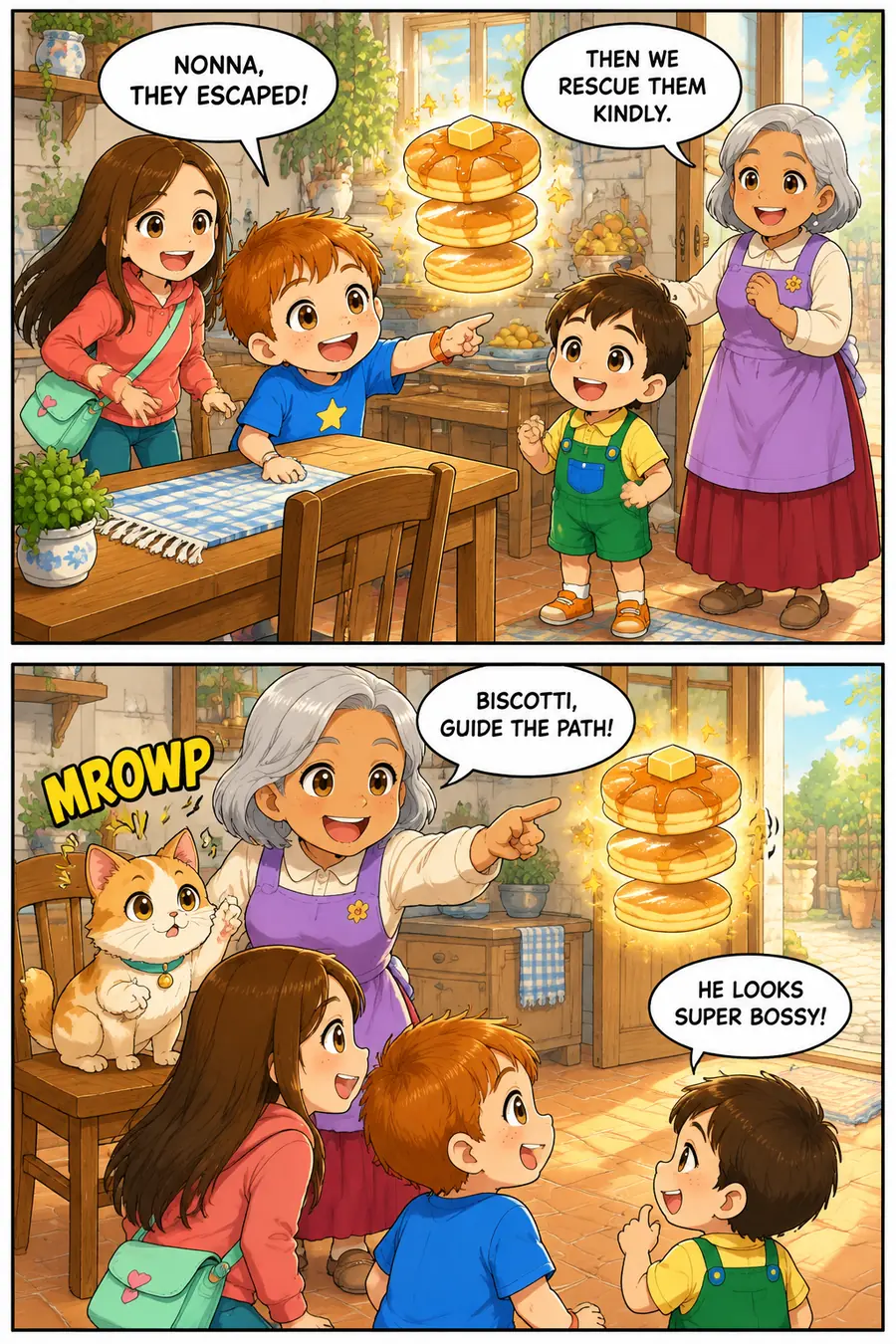 Page 3 of 10 of the comic "The Great Pancake Rescue": story page 2