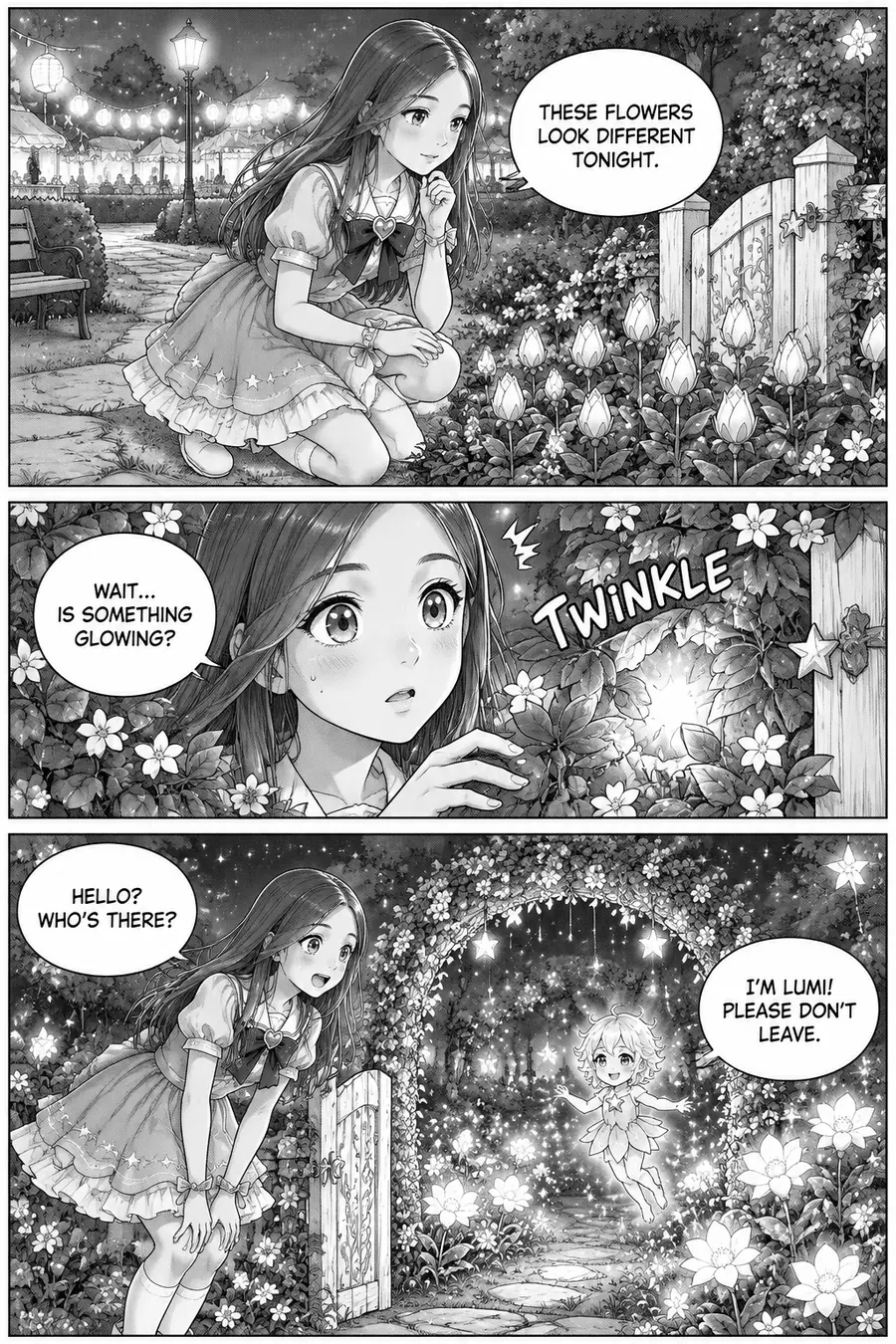 Page 2 of 10 of the comic "Carly and the Starlight Garden": story page 1